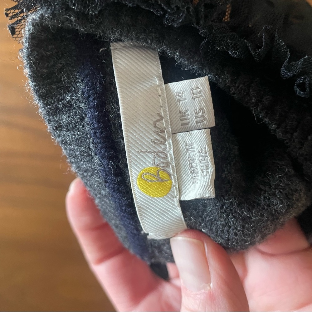 Boden Grey Tulle Ruffle Neck Sweater - Picture 9 of 12